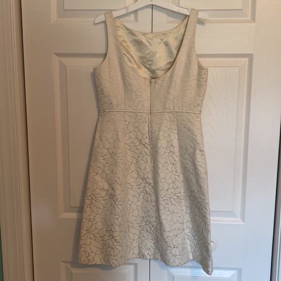 J. Crew Cream Dress. Size 6. Beautiful fabric and now detail. Worn once. - Picture 2 of 5
